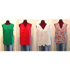 Four 100% Cotton Tops, Small, Made in India, EUC